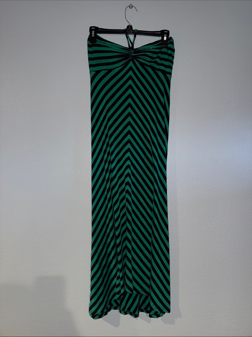 Wallflower Green and Black Chevron Maxi Skirt